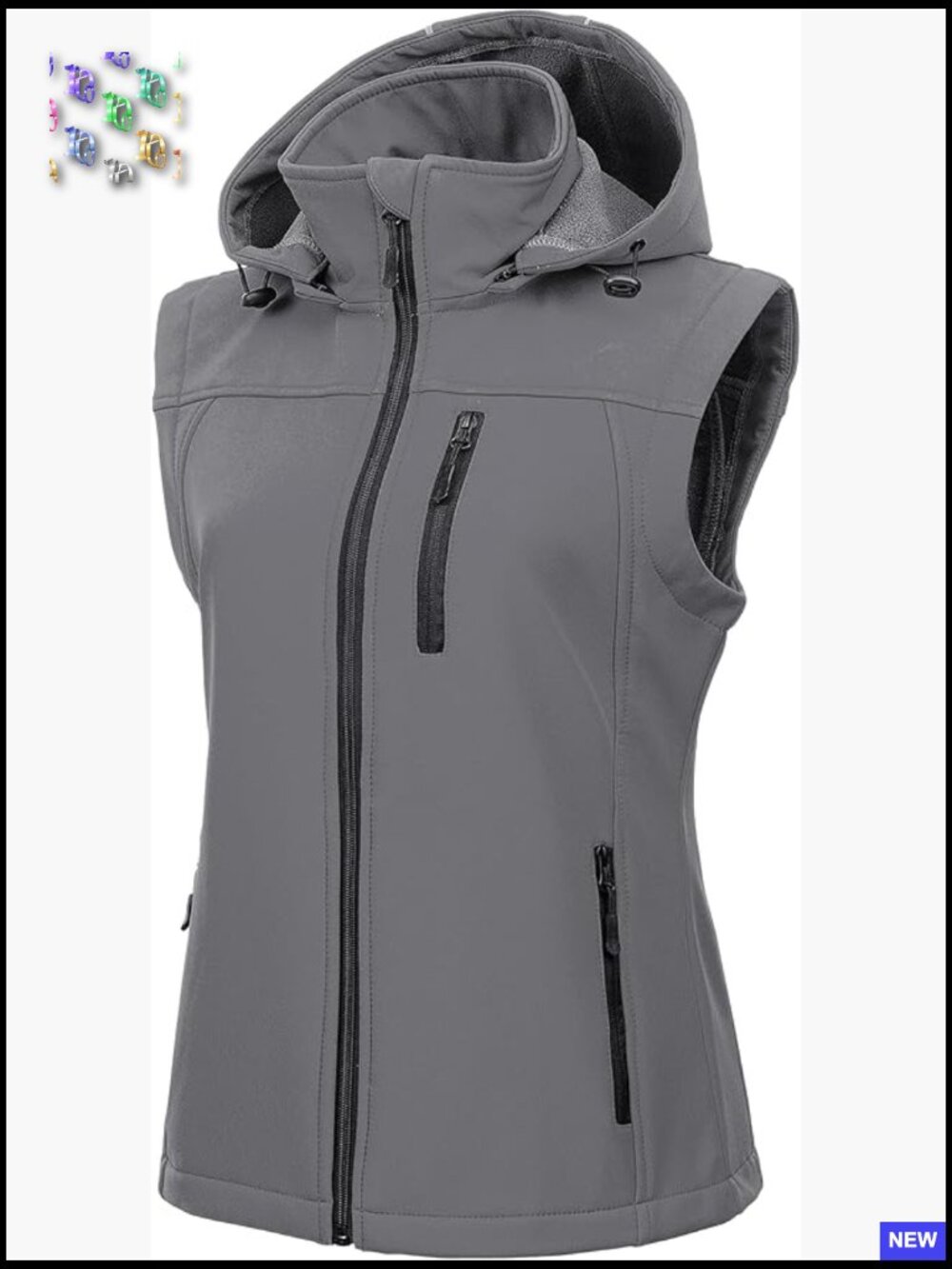 Lightweight Softshell Vest Windproof Sleeveless Jacket With Removable Hood